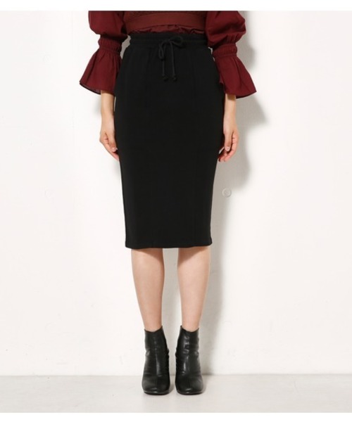 SLY（スライ）の「SEAM SW M/SK（スカート・レディース・ワインレッド/トップグレー/ブラック・1/2）」の2枚目の写真