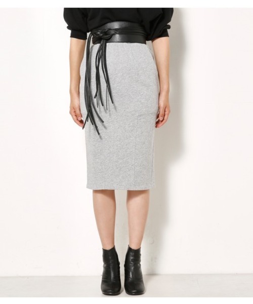 SLY（スライ）の「SEAM SW M/SK（スカート・レディース・ワインレッド/トップグレー/ブラック・1/2）」の3枚目の写真