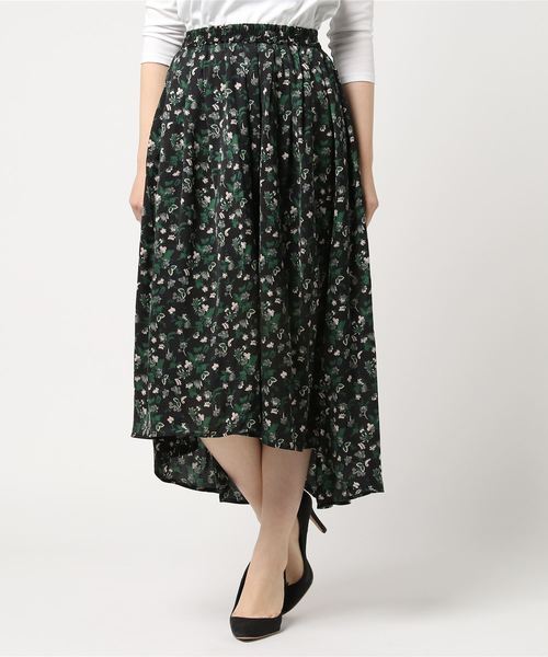 GeeRA（ジーラ）の「フィッシュテールデザイン花柄スカート（スカート・レディース・ブラック/イエロー・MEDIUM/LARGE）」の6枚目の写真