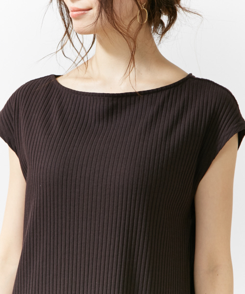 Rouge vif（ルージュヴィフ）の「バックデザインリブワンピース（ワンピース・レディース・サックスブルー/ピンク/チョコ/カーキ・FREE）」の7枚目の写真