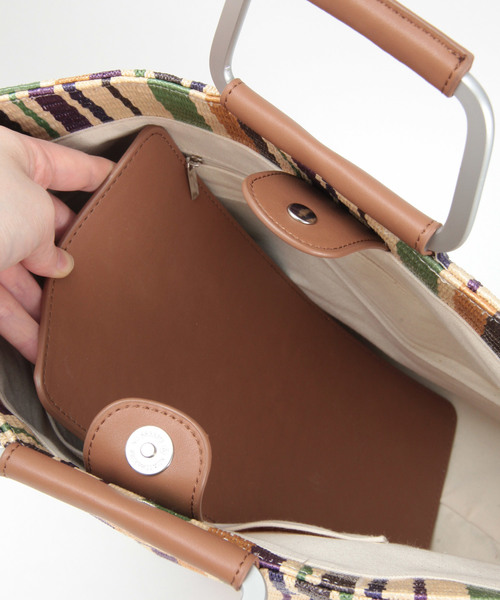 titivate（ティティベイト）の「ﾒﾀﾙﾊﾝﾄﾞﾙｽﾄﾛｰﾊﾞｯｸﾞ（トートバッグ・レディース・ブラック/ブラック系その他/サックスブルー/パープル系その他/オレンジ・FREE）」の8枚目の写真