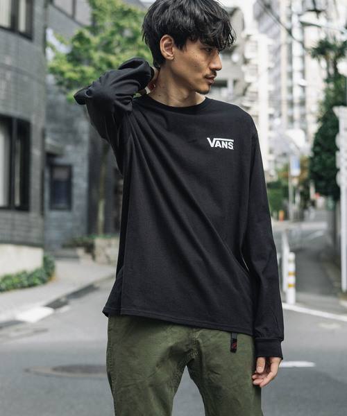 VANS(バンズ)の「別注:VANS/ヴァンズ Box Flying-V L/S T-Shirts(Tシャツ/カットソー・メンズ・ホワイト/ブラック・S/M/L)」の1枚目の写真