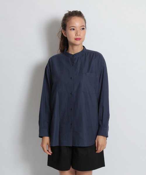 niko and...（ニコアンド）の「ノットカラービッグシャツ（シャツ/ブラウス・レディース・ブラック/ネイビー/オフホワイト・MEDIUM/LARGE）」の16枚目の写真