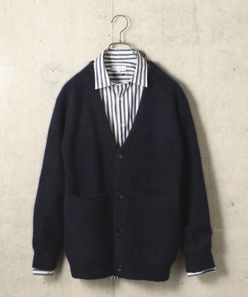 SHIPS JET BLUE（シップスジェットブルー）の「SHIPS JET BLUE: シャギーミックス アゼカーディガン（カーディガン/ボレロ・メンズ・ネイビー/グレー/カーキ・SMALL/MEDIUM/LARGE/X-SMALL）」の4枚目の写真