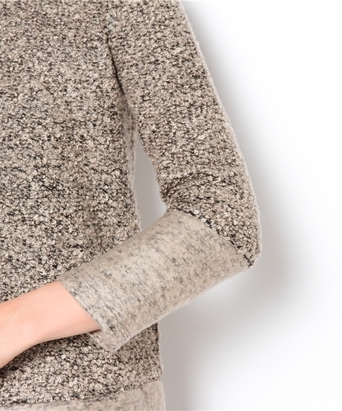 BEAMS LIGHTS Women's（ビームスライツ ウィメンズ）の「□BEAMS LIGHTS / ブークレ切替ワンピース（ワンピース・レディース・チャコールグレー/ベージュ/ブラウン系その他・36/38）」の11枚目の写真