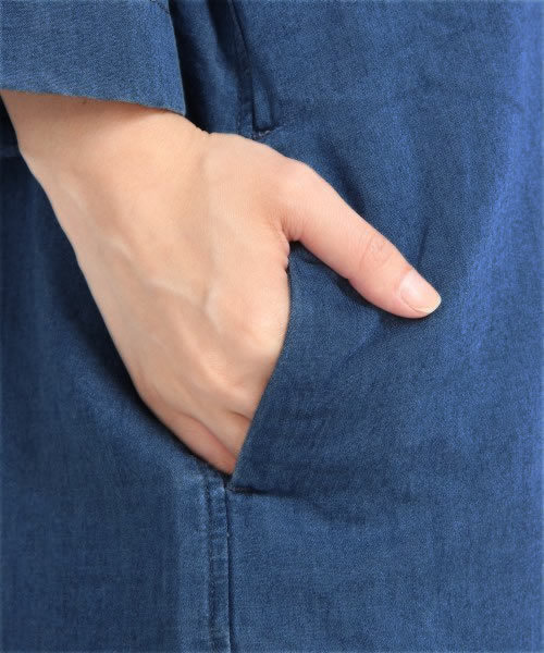 GLOBAL WORK(グローバルワーク)の「【GLOBALWORK】デニムクルーワンピース/529465(ワンピース・レディース・ネイビー/ブルー・LARGE/SMALL/MEDIUM)」の10枚目の写真