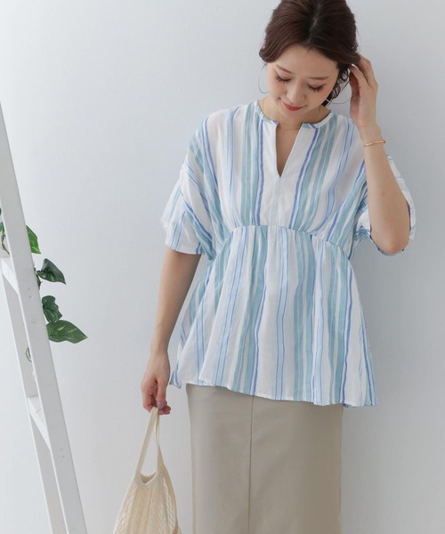 今季新品 Vネックウエストギャザーブラウス アーバンリサーチドアーズ URBAN RESEARCH DOORS ブラウス シャツ 「再入荷」Vネック