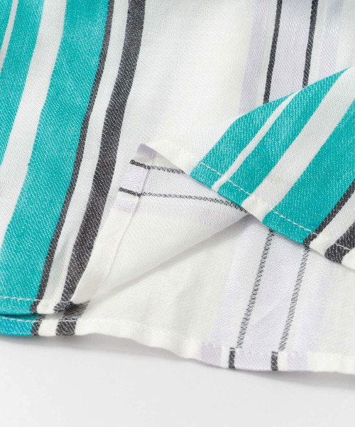 アーバンリサーチ　ウエストギャザーストライプワンピース　ブルーストライプ アイテムズ アーバンリサーチ ITEMS URBAN RESEARCH ウエスト