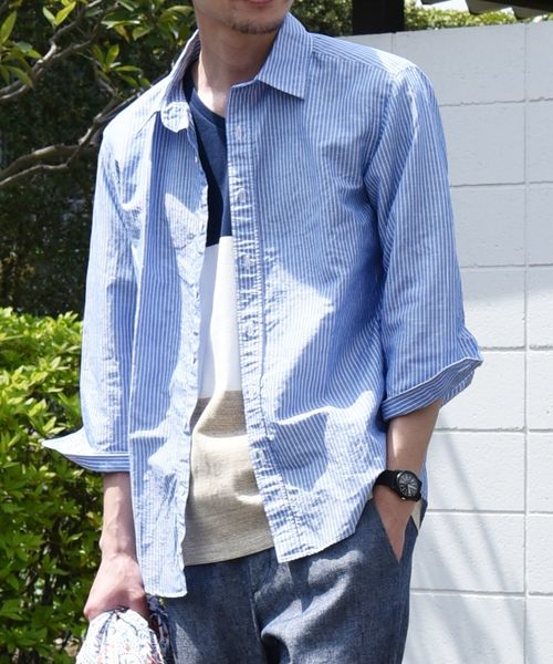 SHIPS(シップス)の「SC: Herdmans コットン/リネン 7スリーブ シャツ 19SS(シャツ/ブラウス・メンズ・グリーン/ネイビー/ダークブルー/その他/レッド/ホワイト/ブルー/コバルトブルー/オレンジ/ライトグレー・MEDIUM/LARGE/SMALL/X-LARGE)」の5枚目の写真