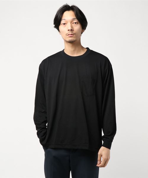Iroquois(イロコイ)の「【Iroquois】T/Rソフト天竺L/S(Tシャツ/カットソー・メンズ・ホワイト/ブラック・2/1)」の2枚目の写真
