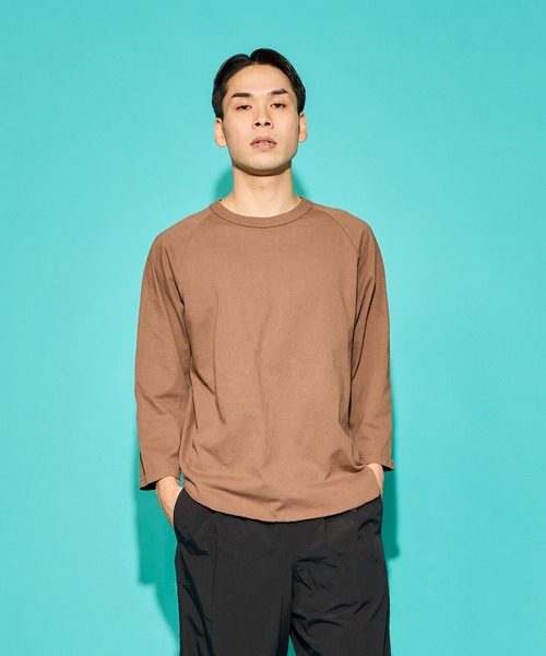 WALLA WALLA SPORT（ワラワラスポーツ）の「3/4 BASEBALL TEE SOLID / 3/4 ベースボールT ソリッド（Tシャツ/カットソー・メンズ・パープル/ブラック/ホワイト/ベージュ/モカ/チャコール/インディゴブルー/ブラック系その他/ブルー系その他/アイボリー/ネイビー/ピンク系その他/ダークカーキ/グリーン系その他/ブルー系その他2/アーミー/ブラウン系その他/ブルー系その他3/ピンク系その他2/その他/イエロー/グリーン/オレンジ/ロイヤルブルー/グリーン系その他2/ピンクベージュ/バイオレット/オレンジ系その他/モーブ系/レッド系その他2/グレイッシュベージュ/ピンク系その他3/黄土色系/ライトグレー系1/グレイッシュブルー/黄土色系1/エメラルドブルー/マジェンタ/マスタード/レンガ/グリーン系その他3/グレー/ダークブラウン/グリーン系その他4/ワイン系2/イエロー系その他3・SMALL/MEDIUM/LARGE/X-LARGE/XX-LARGE/XXX-LARGE）」の8枚目の写真