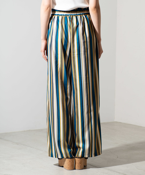 WEGO（ウィゴー）の「WEGO/マルチストライプワイドパンツ（スラックス・レディース・ブラウン系その他4/ブルー系その他4・FREE）」の15枚目の写真