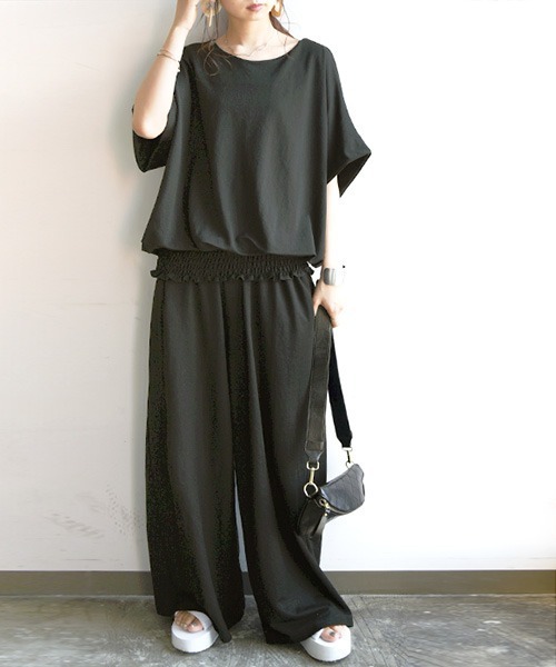 ひんやりタッチワイドプルオーバー×パンツセットアップ(2点set