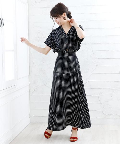 Girly Doll(ガーリードール)の「開襟 セットアップ ワンピース(ワンピース・レディース・ブラック/ブラウン/ブラック系その他/ブラウン系その他/ドット/ブラック系その他2/ブラック系その他3/ブラック系その他4・FREE)」の8枚目の写真