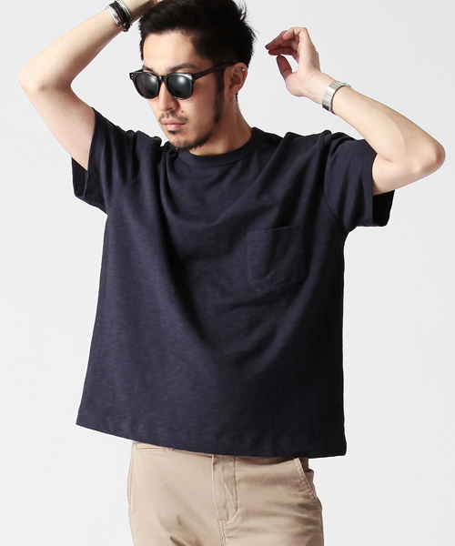 BEAMS(ビームス)の「○BEAMS / BIGシルエット ポケットTEE(Tシャツ/カットソー・メンズ・ホワイト/ネイビー・MEDIUM/LARGE)」の1枚目の写真