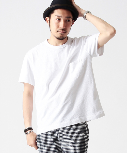 BEAMS(ビームス)の「○BEAMS / BIGシルエット ポケットTEE(Tシャツ/カットソー・メンズ・ホワイト/ネイビー・MEDIUM/LARGE)」の2枚目の写真