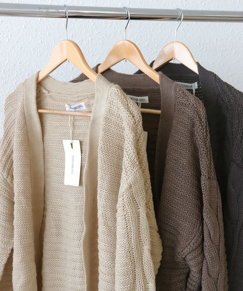 【セール】ガーター編み ケーブルニット カーディガン(カーディガン/ボレロ)|OSYAREVO(オシャレボ) 【セール】ガーター編み ケーブルニット カーディガン(カーディガン/ボレロ)|OSYAREVO(オシャレボ)