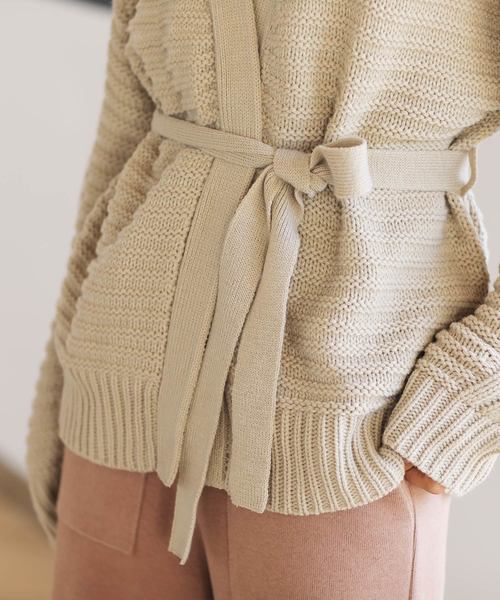【セール】ガーター編み ケーブルニット カーディガン(カーディガン/ボレロ)|OSYAREVO(オシャレボ) 【セール】ガーター編み ケーブルニット カーディガン(カーディガン/ボレロ)|OSYAREVO(オシャレボ)