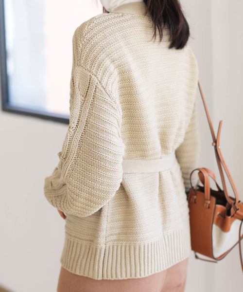 【セール】ガーター編み ケーブルニット カーディガン(カーディガン/ボレロ)|OSYAREVO(オシャレボ) 【セール】ガーター編み ケーブルニット カーディガン(カーディガン/ボレロ)|OSYAREVO(オシャレボ)