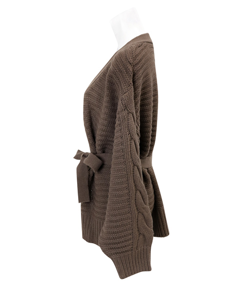 【セール】ガーター編み ケーブルニット カーディガン(カーディガン/ボレロ)|OSYAREVO(オシャレボ) 【セール】ガーター編み ケーブルニット カーディガン(カーディガン/ボレロ)|OSYAREVO(オシャレボ)