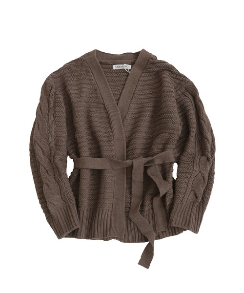 【セール】ガーター編み ケーブルニット カーディガン(カーディガン/ボレロ)|OSYAREVO(オシャレボ) 【セール】ガーター編み ケーブルニット カーディガン(カーディガン/ボレロ)|OSYAREVO(オシャレボ)