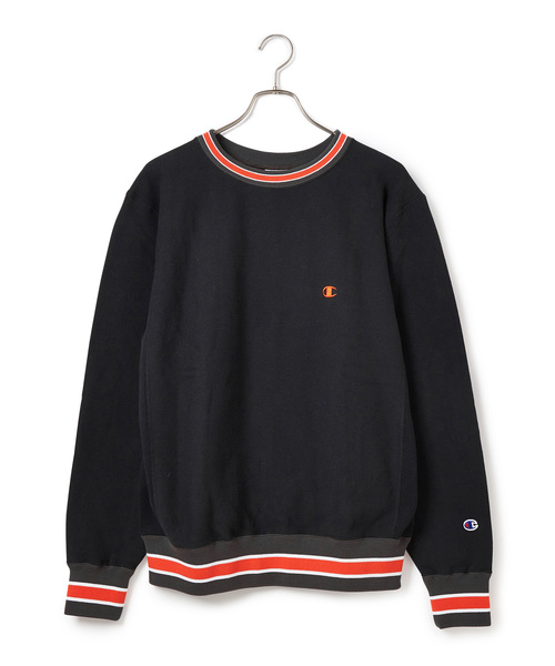 チャンピオン リバースウィーブ スウェット ブラック リブライン Champion チャンピオン リバースウィーブ リブラインクルー