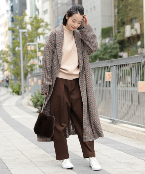 LAKOLE（ラコレ）の「チェック柄ガウンコート / LAKOLE（その他