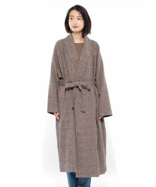 LAKOLE（ラコレ）の「チェック柄ガウンコート / LAKOLE（その他