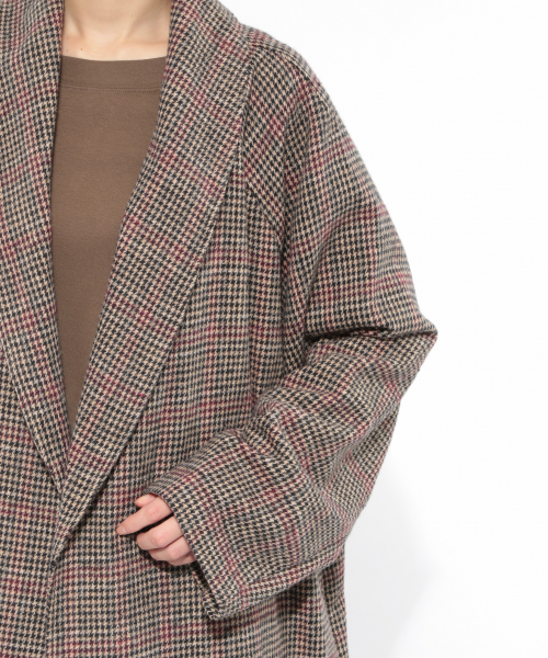 LAKOLE（ラコレ）の「チェック柄ガウンコート / LAKOLE（その他