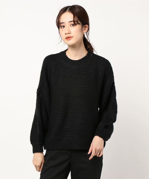 STYLEBLOCK(スタイルブロック)の「ボリュームスリーブケーブルニットセーター(ニット/セーター・レディース・ブラック/ベージュ/ピンク/アイボリー/ブラウン系その他・M)」の1枚目の写真