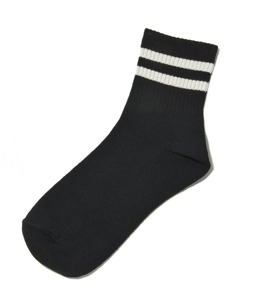 SPINNS（スピンズ）の「リブ ラインソックス（ソックス/靴下・レディース・ホワイト×ブラック/ホワイト×カーキブラウン/ホワイト×パープル/ホワイト×レッド/ブラック×ホワイト/オレンジ系その他/ベージュ系その他/ホワイト×グリーン・ONESIZE）」の15枚目の写真