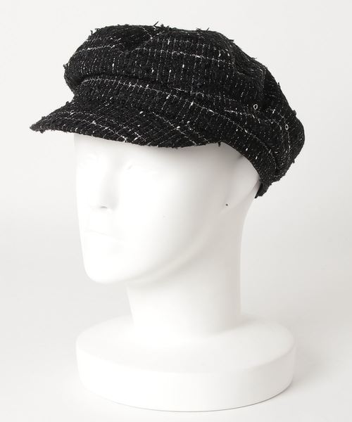 La Maison de Lyllis(メゾンドリリス)の「LA MAISON DE LYLLIS / ツイードキャスケット(キャスケット・レディース・ブラック・FREE)」の3枚目の写真