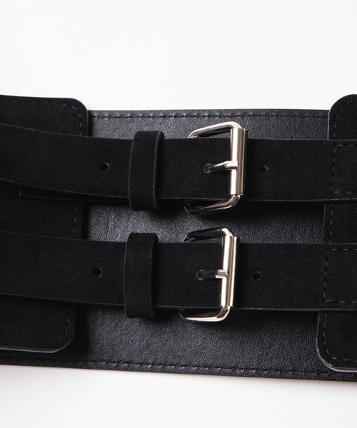 WEGO（ウィゴー）の「WEGO/ワイドハーネスベルト（ベルト・レディース・ブラック/ベージュ・FREE）」の3枚目の写真