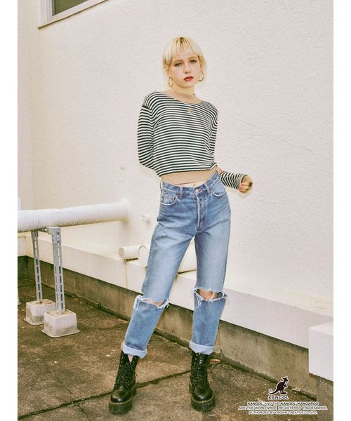 KANGOL(カンゴール)の「KANGOLトリムニット(ニット/セーター・レディース・ブルー/レッド/ブラック/ベージュ・MEDIUM)」の10枚目の写真