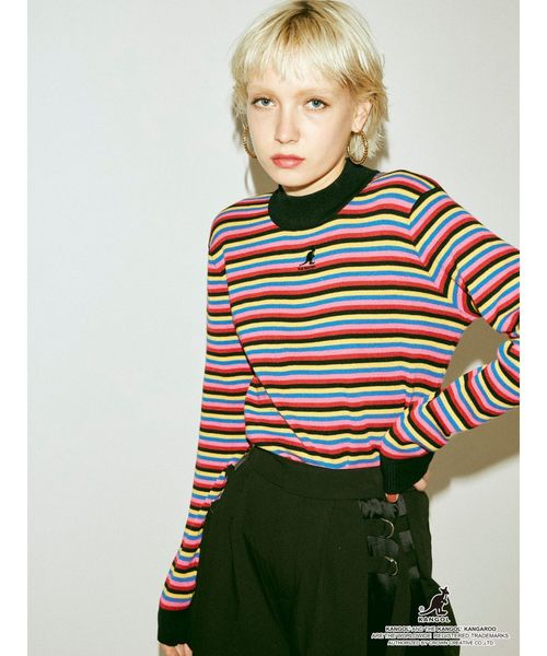 KANGOL(カンゴール)の「KANGOLトリムニット(ニット/セーター・レディース・ブルー/レッド/ブラック/ベージュ・MEDIUM)」の6枚目の写真