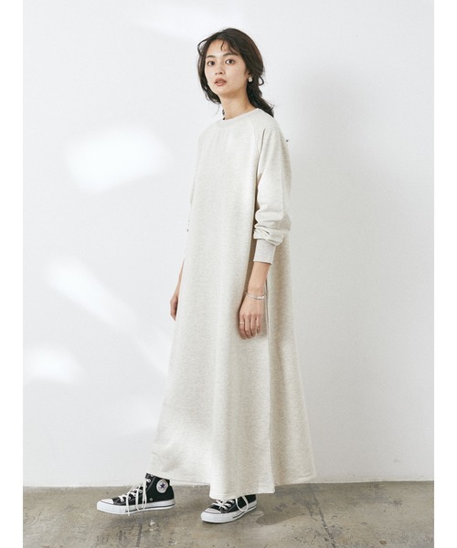 CRAFT STANDARD BOUTIQUE(�N���t�g�X�^���_�[�h�u�e�B�b�N)�́y2020SS�zSWEAT MAXI ONE-PIECE/���O�����~�j���уt���A�}�L�V�����s�[�X��(�����s�[�X)