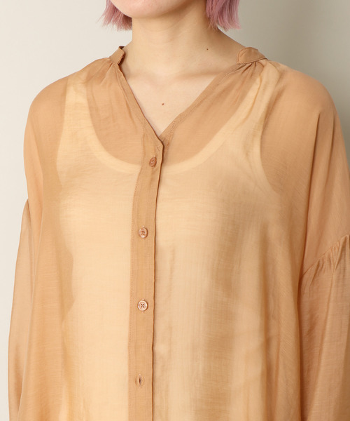 notch.（ノッチ）の「シアーロングシャツワンピース（シャツワンピース・レディース・スカイブルー/ベージュ/クリアグリーン/キャメル/ライトパープル・M/TM）」の22枚目の写真