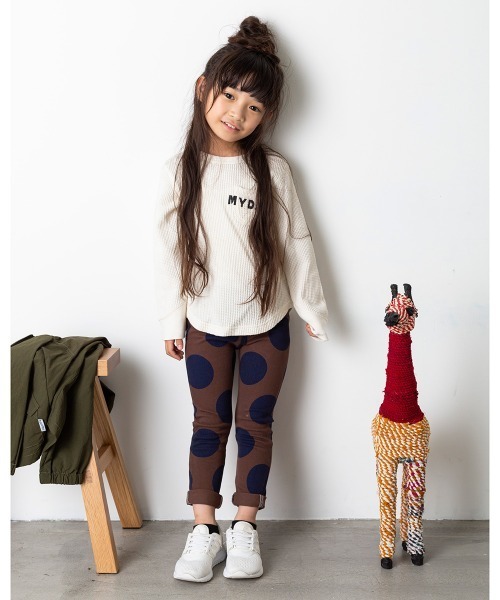MAKE YOUR DAY(メイクユアデイ)の「スーパーストレッチスキニードットPT(製品染)■80~140cm(その他パンツ・キッズ・ブラウン/ブルー/ミント/キャメル/チャコールグレー/パープル・100/110/120/130/140/90/80)」の4枚目の写真