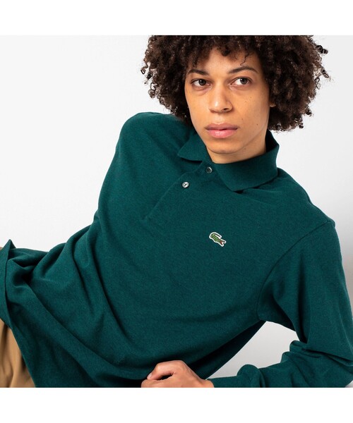 LACOSTE（ラコステ）の「長袖 リブ カラ-ポロシャツ L1313 （杢・長袖)（ポロシャツ・メンズ・ライトグレー/グレー/チャコールグレー/バーガンディー/ストーン/サックスブルー/サファリグリーン/インディゴブルー/チャコール/ライトブルー/グレイッシュブルー/カーキ/ミックスグレー/オリーブ/アクア/ダークブルー/ライトブラック/ブルー/ネイビー/ワイン/スカイブルー/ダークグレー/ダークネイビー/ブルーグレー/マルーン/霜降りグレー/ダークグリーン/杢グレー/ダークインディゴブルー/アッシュグレー/シルバーグレー/トップグレー/ミント/ワインレッド/グリーン/モスグリーン/ベージュ/スミクロ/コバルトブルー/オリーブドラブ・3/2/5/4/6）」の22枚目の写真