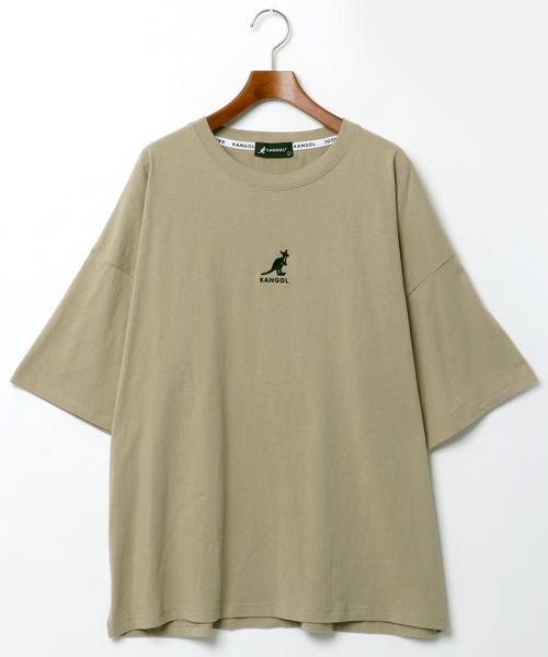 KANGOL(カンゴール)の「【KANGOL】別注 ミニロゴ刺繍 ビッグTシャツ(Tシャツ/カットソー・メンズ・ホワイト/ブラック/ベージュ/オレンジ/ダークグリーン/ネイビー/パープル/ゴールド/ホワイト系その他/ブラック系その他/ベージュ系その他/グリーン系その他・S/M/L/XL)」の6枚目の写真