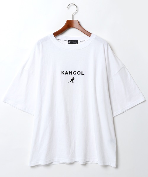 KANGOL(カンゴール)の「【KANGOL】別注 ミニロゴ刺繍 ビッグTシャツ(Tシャツ/カットソー・メンズ・ホワイト/ブラック/ベージュ/オレンジ/ダークグリーン/ネイビー/パープル/ゴールド/ホワイト系その他/ブラック系その他/ベージュ系その他/グリーン系その他・S/M/L/XL)」の3枚目の写真