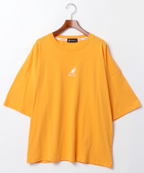 KANGOL(カンゴール)の「【KANGOL】別注 ミニロゴ刺繍 ビッグTシャツ(Tシャツ/カットソー・メンズ・ホワイト/ブラック/ベージュ/オレンジ/ダークグリーン/ネイビー/パープル/ゴールド/ホワイト系その他/ブラック系その他/ベージュ系その他/グリーン系その他・S/M/L/XL)」の1枚目の写真