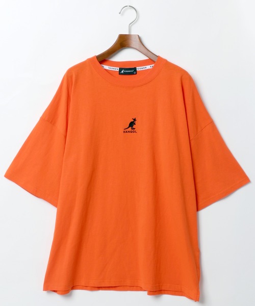 KANGOL(カンゴール)の「【KANGOL】別注 ミニロゴ刺繍 ビッグTシャツ(Tシャツ/カットソー・メンズ・ホワイト/ブラック/ベージュ/オレンジ/ダークグリーン/ネイビー/パープル/ゴールド/ホワイト系その他/ブラック系その他/ベージュ系その他/グリーン系その他・S/M/L/XL)」の12枚目の写真