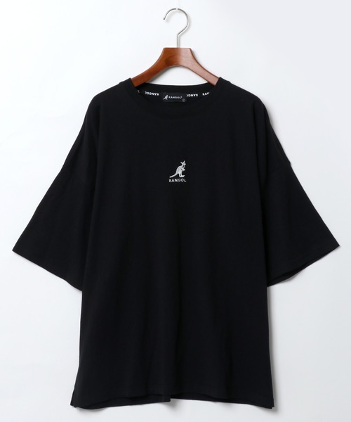 KANGOL(カンゴール)の「【KANGOL】別注 ミニロゴ刺繍 ビッグTシャツ(Tシャツ/カットソー・メンズ・ホワイト/ブラック/ベージュ/オレンジ/ダークグリーン/ネイビー/パープル/ゴールド/ホワイト系その他/ブラック系その他/ベージュ系その他/グリーン系その他・S/M/L/XL)」の4枚目の写真