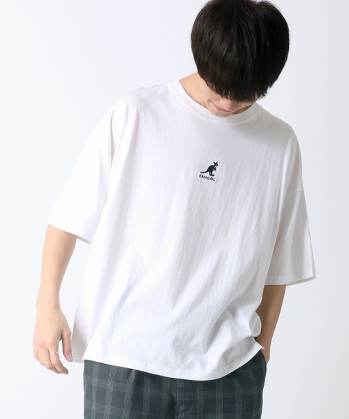 KANGOL(カンゴール)の「【KANGOL】別注 ミニロゴ刺繍 ビッグTシャツ(Tシャツ/カットソー・メンズ・ホワイト/ブラック/ベージュ/オレンジ/ダークグリーン/ネイビー/パープル/ゴールド/ホワイト系その他/ブラック系その他/ベージュ系その他/グリーン系その他・S/M/L/XL)」の14枚目の写真