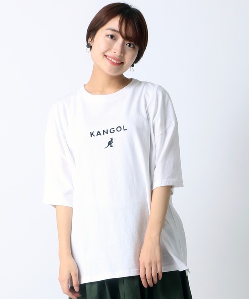 KANGOL(カンゴール)の「【KANGOL】別注 ミニロゴ刺繍 ビッグTシャツ(Tシャツ/カットソー・メンズ・ホワイト/ブラック/ベージュ/オレンジ/ダークグリーン/ネイビー/パープル/ゴールド/ホワイト系その他/ブラック系その他/ベージュ系その他/グリーン系その他・S/M/L/XL)」の15枚目の写真