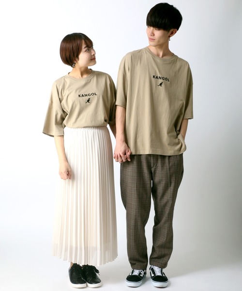 KANGOL(カンゴール)の「【KANGOL】別注 ミニロゴ刺繍 ビッグTシャツ(Tシャツ/カットソー・メンズ・ホワイト/ブラック/ベージュ/オレンジ/ダークグリーン/ネイビー/パープル/ゴールド/ホワイト系その他/ブラック系その他/ベージュ系その他/グリーン系その他・S/M/L/XL)」の18枚目の写真