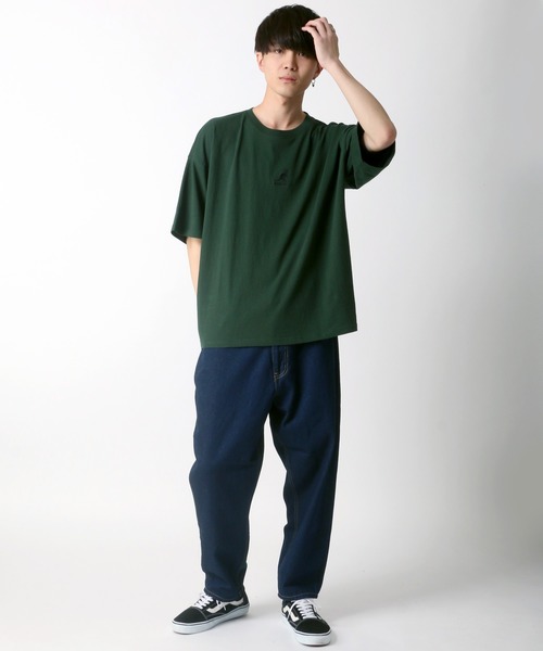 KANGOL(カンゴール)の「【KANGOL】別注 ミニロゴ刺繍 ビッグTシャツ(Tシャツ/カットソー・メンズ・ホワイト/ブラック/ベージュ/オレンジ/ダークグリーン/ネイビー/パープル/ゴールド/ホワイト系その他/ブラック系その他/ベージュ系その他/グリーン系その他・S/M/L/XL)」の19枚目の写真