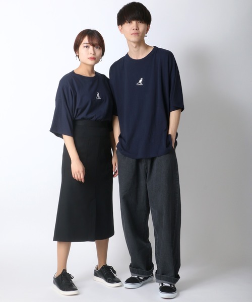 KANGOL(カンゴール)の「【KANGOL】別注 ミニロゴ刺繍 ビッグTシャツ(Tシャツ/カットソー・メンズ・ホワイト/ブラック/ベージュ/オレンジ/ダークグリーン/ネイビー/パープル/ゴールド/ホワイト系その他/ブラック系その他/ベージュ系その他/グリーン系その他・S/M/L/XL)」の20枚目の写真