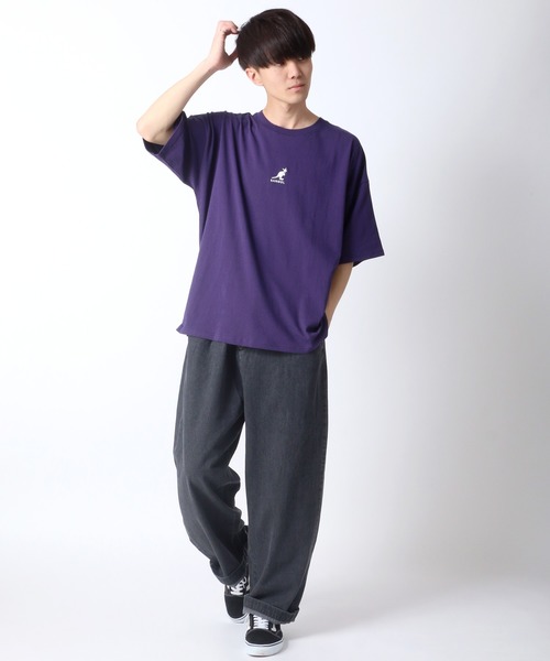 KANGOL(カンゴール)の「【KANGOL】別注 ミニロゴ刺繍 ビッグTシャツ(Tシャツ/カットソー・メンズ・ホワイト/ブラック/ベージュ/オレンジ/ダークグリーン/ネイビー/パープル/ゴールド/ホワイト系その他/ブラック系その他/ベージュ系その他/グリーン系その他・S/M/L/XL)」の21枚目の写真